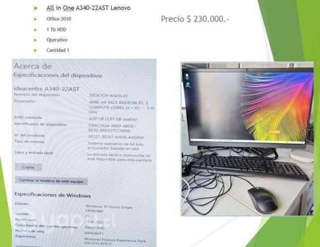 All in one lenovo a340