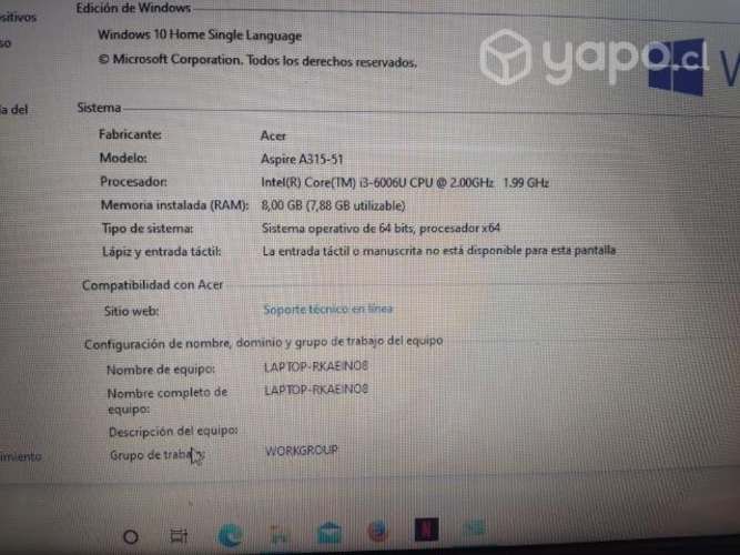 Notebook Acer Aspire 3