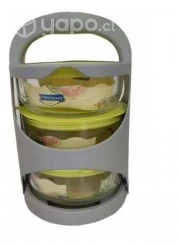 Pack 3 Recipiente En Vidrio X 3