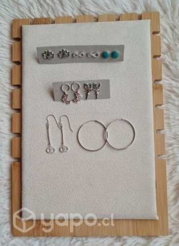 Lote de 7 pares de aros plata 925