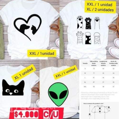 Poleras blanca con diseños