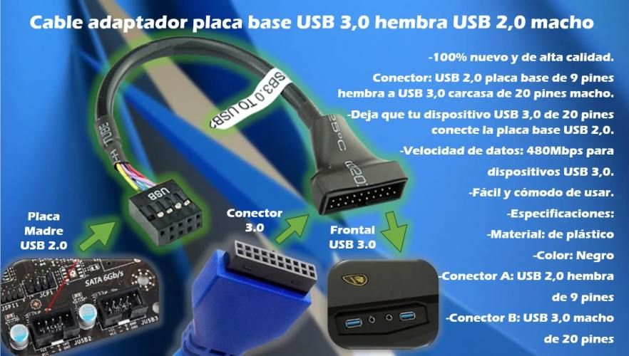 Cable adaptador placa base USB 3,0