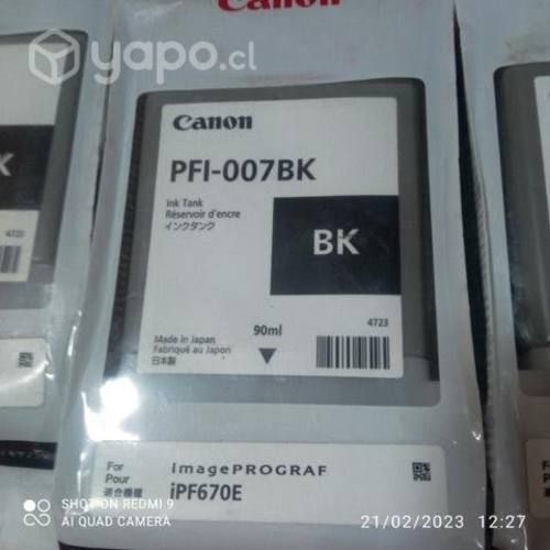 Tinta canon pfi 007 black original