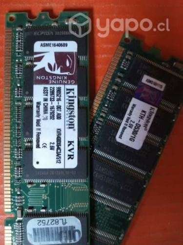 Ram para pc ddr1. de 512mb y 1gb varias - curico
