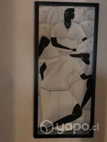 Telar en caja negra decorativo muy bonito sobrio