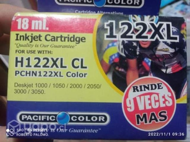 Tinta HP 122xl alternativa color original de alta