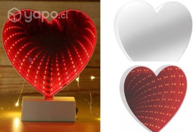 Lampara corazon 3D tocador espejo dia amor madre