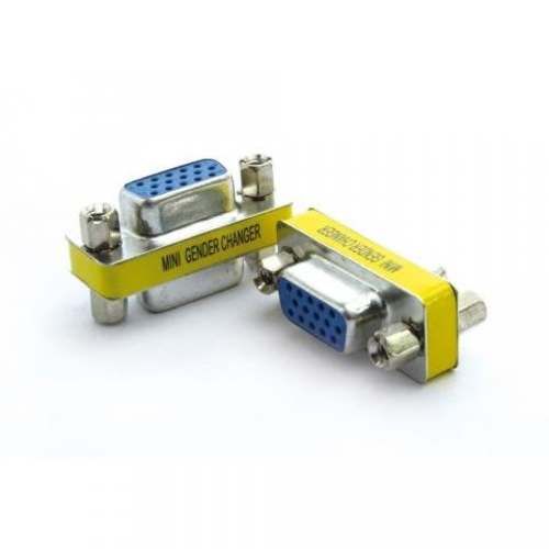 Copla vga hembra a vga hembra plateado/amarillo