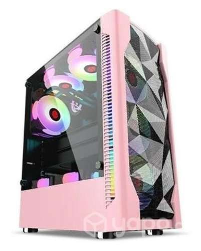 Gabinete Rosado con 3 ventiladores RGB