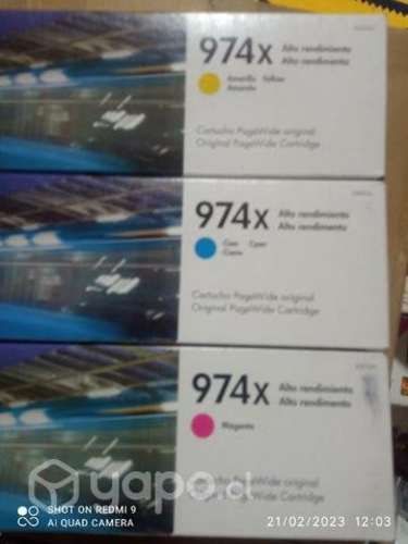 Tintas hp 974xl colores originales de alta