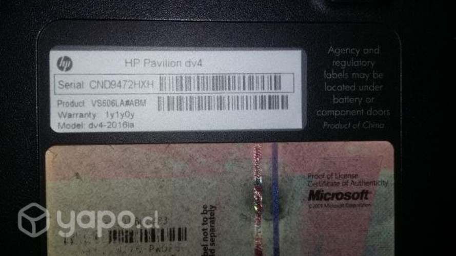 Notebook HP pavilion dv4 tarjeta madre quemada