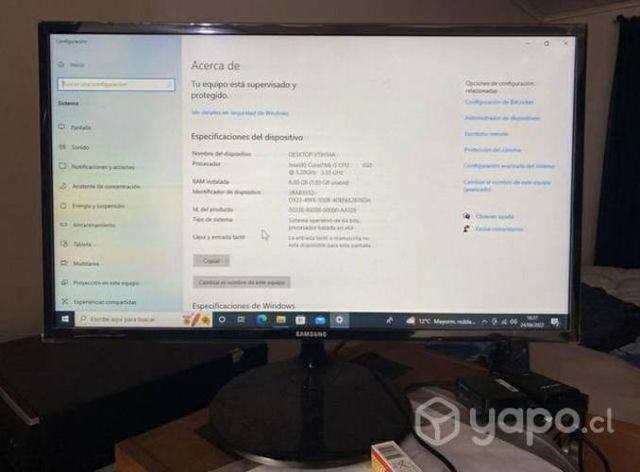 Computador HP de escritorio + Monitor Samsung