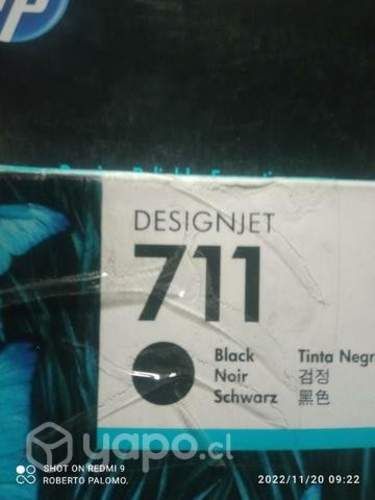 Tinta HP 711 black original de 38ml