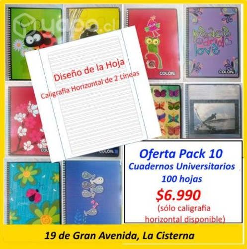 Pack 10 cuadernos de Caligrafía