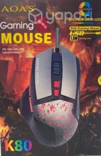 Mouse Gamer Pro 6 Botones K80 Optico Usb 3200 Dpi