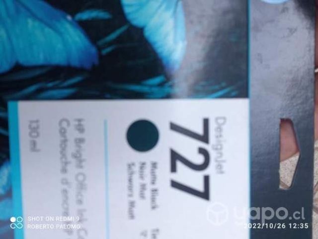 Tintas HP 727 colores originales de 130ml