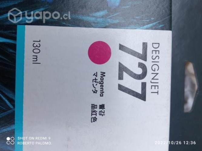Tintas HP 727 colores originales de 130ml