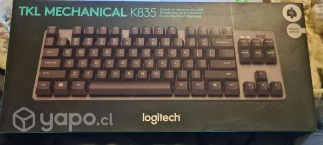 Tecla mecanico Logitech TKL K835 gris switch blue