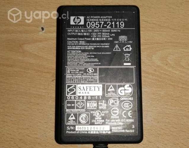 Cargador impresora HP