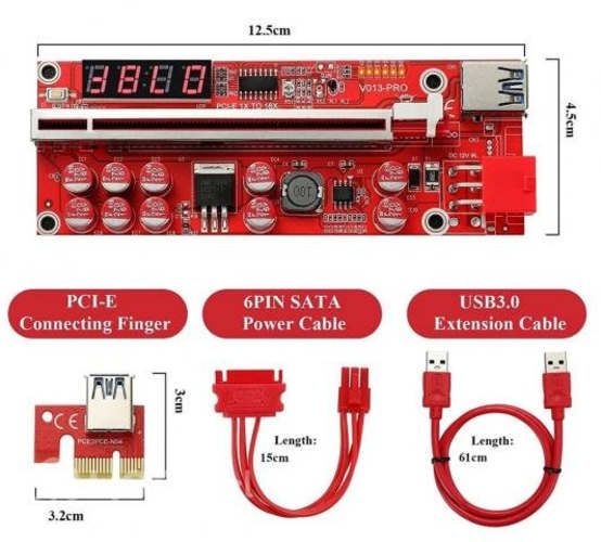 Risers V013 Pro para mineria pantalla de voltaje