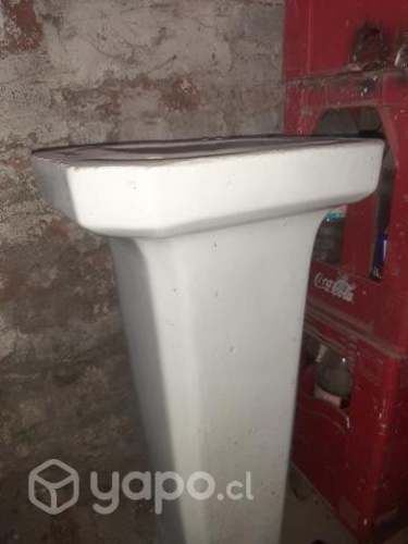 Juego de inodoro antiguo y lavamanos completo