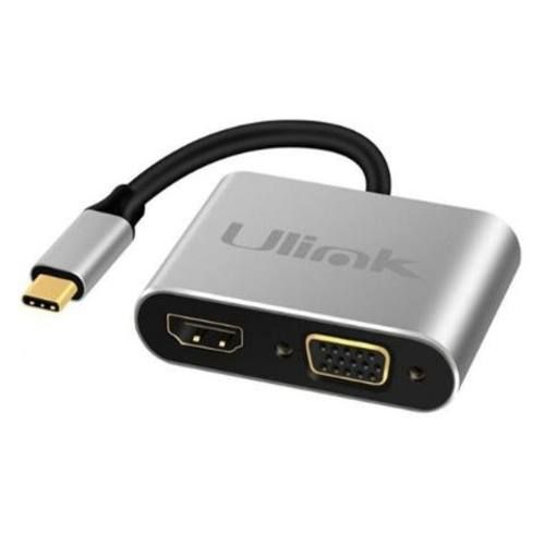 Adaptador usb-c a hdmi, vga, usb 3.0, usb-c carga