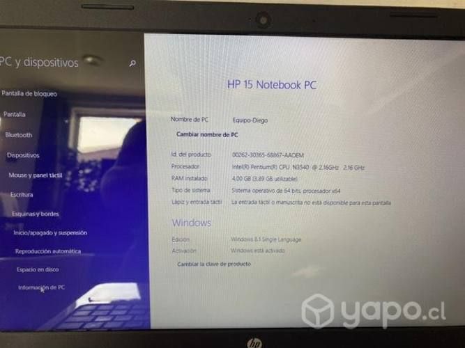 Notebook HP poco uso