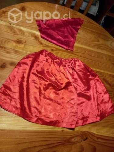 Falda y pañuelo rojo, baile folclórico talla 6-8