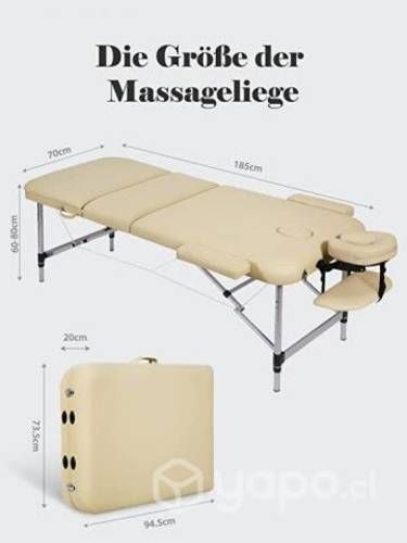 Camilla masaje 2 cuerpos de aluminio con funda