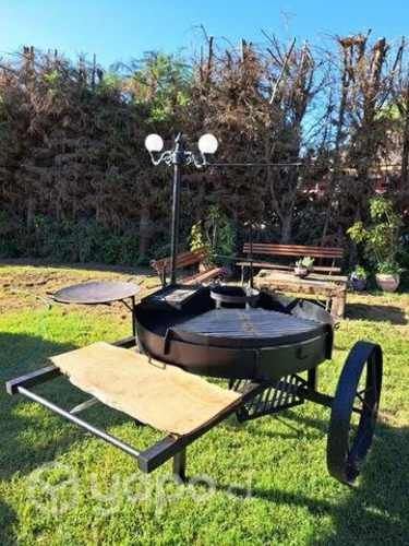 Parrilla tipo carreton 1.2 metros diámetro