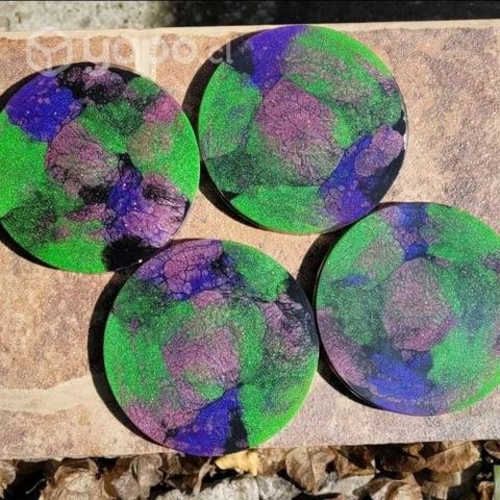 Posavasos de resina epoxi.tecnica petridish