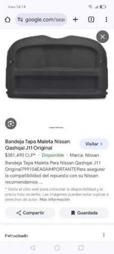 Cubre maleta Nissan Qashqai J11