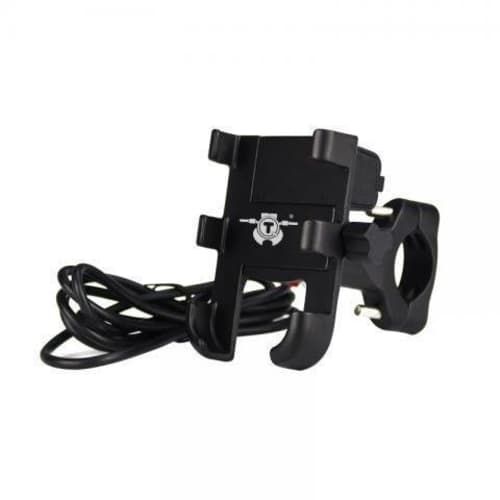 Soporte Celular Para Moto Metál Con Cargador USB