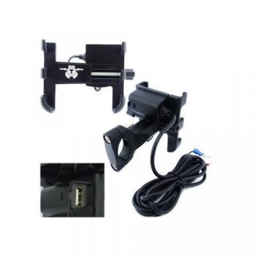 Soporte Celular Para Moto Metál Con Cargador USB