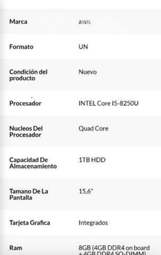 Notebook ASUS Intelcore i5
