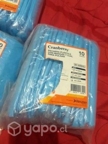 Pecheras plásticas con mangas y ojal para pulgar