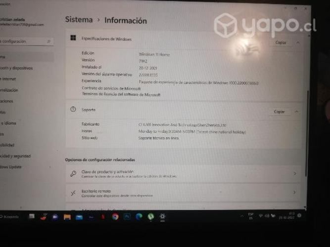 Nootbook chuwi 12 ram, 256 gb window 11 home