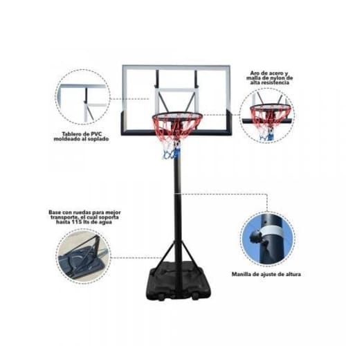 Tablero Aro de Basketball Con Altura Ajustable