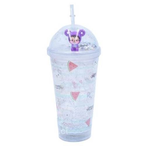 Vaso con Luz Multicolor Diseño Monito Morado Gato