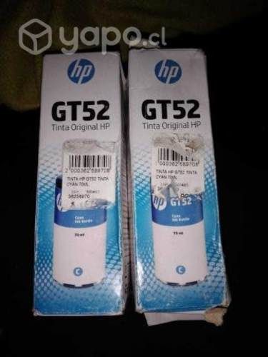Tinta hp gt52 cyan nuevas