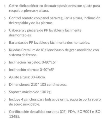 Camas clínicas eléctricas