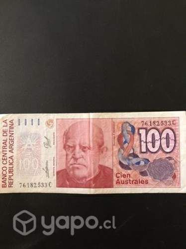 Billete Argentino 100 australes - 1970