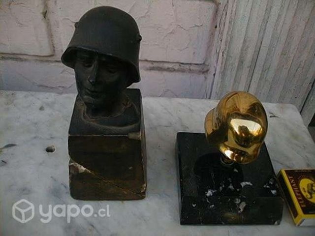 Casco soldado aleman y busto