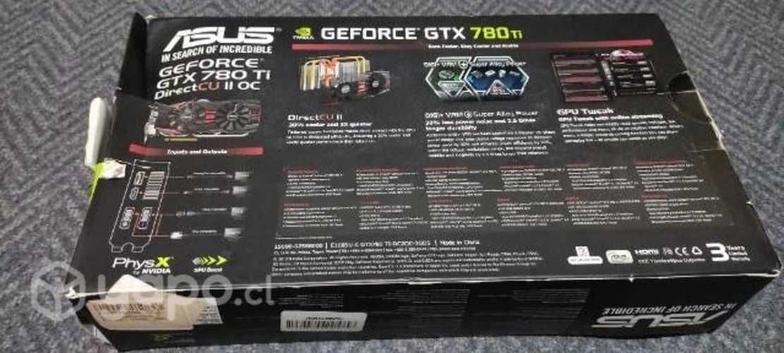 Tarjeta de video asus nvidia gtx 780ti 3gb