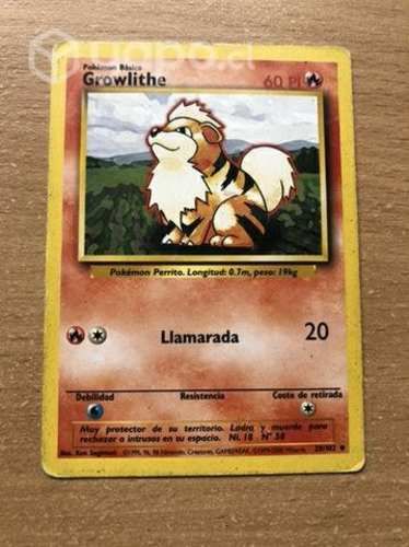 Carta Pokemon Growlithe 1ra Ed. Base set 1999