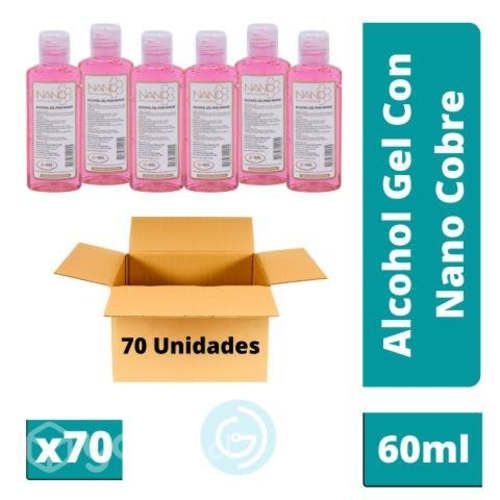 Caja X70 Alcohol Gel 70% Con Nano Cobre 60ml GD