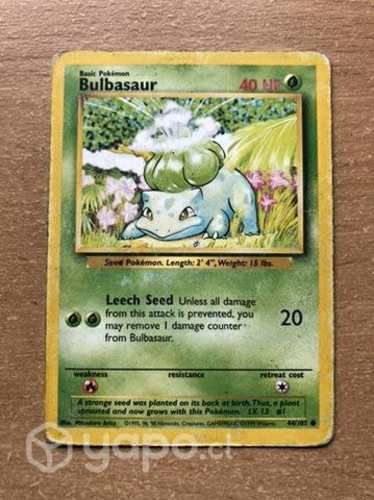 Carta Pokemon Bulbasaur 1ra Ed. Base set 1999