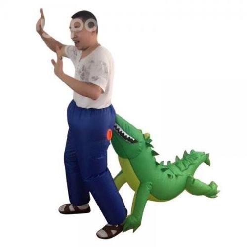 Traje Disfraz inflable Adulto Cocodrilo Mordedor