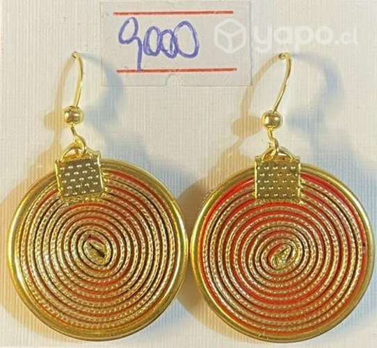 Aros de Peltre con Baño de Oro