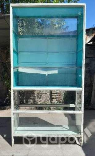 Vitrina Comercial Metálica Vidrio puertas Madera